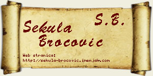 Sekula Broćović vizit kartica